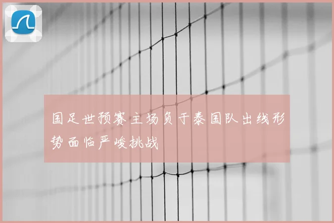国足世预赛主场负于泰国队出线形势面临严峻挑战
